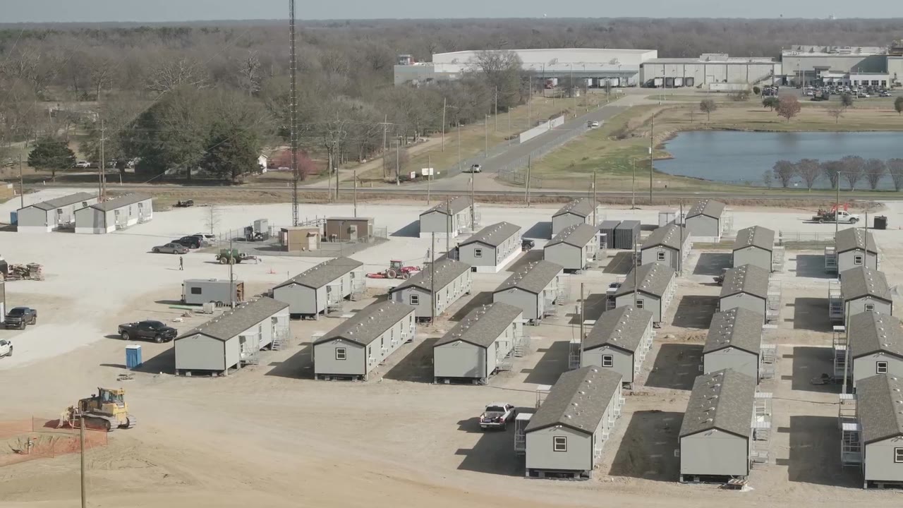 Aerial view of Dunn Village in January 2026